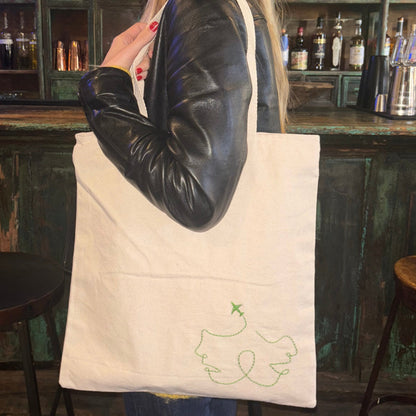 Hand Embroidered Logo Tote